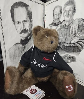 Peluche Nascar Dale Earnhardt ~ 2 impresiones de Adkins + Boyds Bear Intimidator  Foto 1 de 4