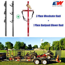 ELITEWILL 3 Place Weedeater Rack & 1 Place Backpack Blower Rack for Open Trailer