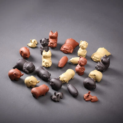 Creativo té mascota China casa decoración yixing zisha púrpura arcilla animal estatua Foto 1 de 4