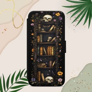 TOTENKOPF GOTHIC BOOKISH HANDYHÜLLE FÜR IPHONE SAMSUNG PIXEL FLIP WALLET - Bild 1 von 3