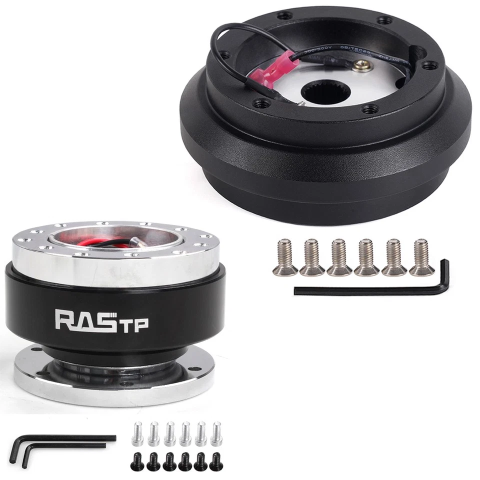Black Steering Wheel Quick Release + Hub Adapter 190H For Honda CRX Civic 86-91 Foto 1 de 4