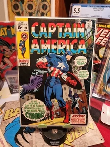 🔥CAPTAIN AMERICA #124 - CYBORG MODOK NICK FURY BRONZE AGE 1970 MARVEL COMICS - Picture 1 of 19