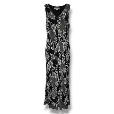 Style & Co Collection Petite Black Floral Maxi Dress – Size 10P gently used  - Image 1 of 4