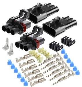 2-Pack, (3-Way) Conductors.Pin, 30 Amp Metri-Pack Waterproof Connector Termin... - Picture 1 of 2