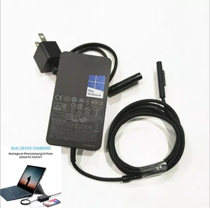 Genuine 65W Microsoft Surface Pro Book 3 4 5 6 7 8 9X Adapter Charger 1706 1800 - Picture 1 of 5