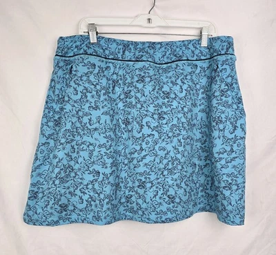 Etonic Flora Print Aqua Pickleball Sporty Outdoor Travel Skort Ladies sz XL NWT - Image 1 of 4