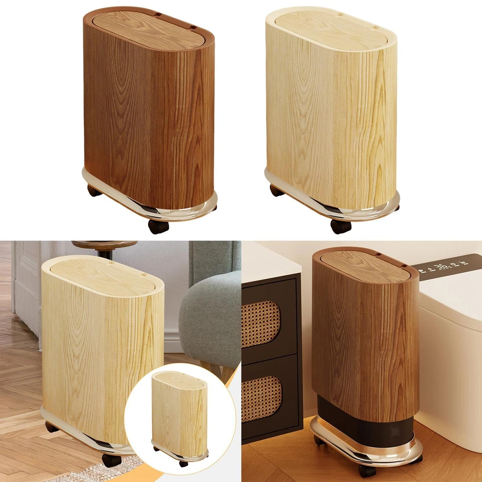 Removable Wheeled Garbage Can, Trash Can, Slim Airtight Lid, Space-Saving Trash - Image 1 of 1