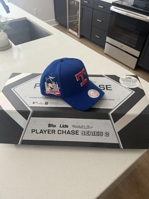 Topps Lids Player Chase Ivan Rodriguez Mitchell &Ness Hat🔥 Texas Rangers AUTO! - Image 1 of 4