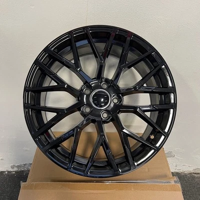 20" R8 STYLE GLOSS BLACK WHEELS RIMS FITS AUDI A4 A5 A6 A7 A8 A8L Q5 - Image 1 of 2