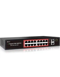 Conmutador POE de 16 puertos con enlace ascendente de 2 Gigabit 1 SFP 802,3af/a 100 Mbps - Imagen 1 de 7