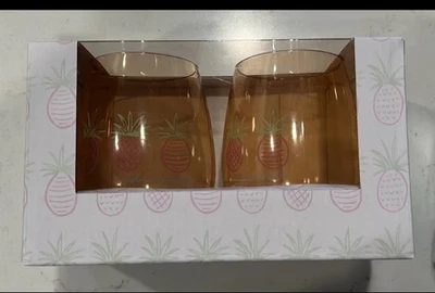 Island Haus Co. Beachly Exclusive Tres Pinas Pineapple Tumblers Set NEW IN BOX - Image 1 of 3