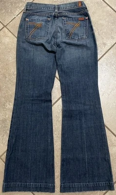 7 For All Mankind Dojo Jeans Flare Leg Slash 7’s Measure To 27x32 Low Rise USA - Image 1 of 4