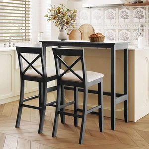 TOPMAX Granja 48' Rectangular Madera Barra Altura Juego de Comedor Cocina Desayuno Noo - Imagen 1 de 24