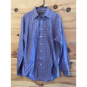 Kenneth Cole Reaction camicia uomo viola a quadri con bottoni. Taglia Large - Foto 1 di 7