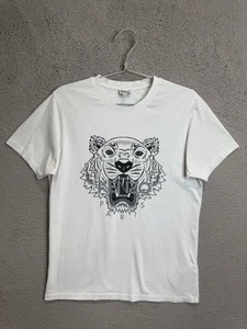 Kenzo T Shirt Mens Small White Big Tiger Graphic Paris Short Sleeve Tee - Picture 1 of 7