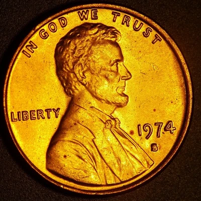 1974 S Lincoln Cent BU Red Penny Brilliant Uncirculated US Mint Coin - Image 1 of 2