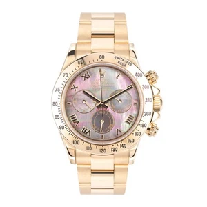 Rolex Daytona Watch 40MM Mother of Pearl Roman Numerals Dial Yellow Gold - Picture 1 of 10