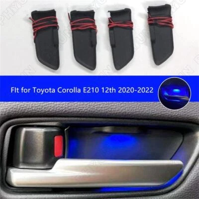 4x Inner Door Handle Bowl LED Lights Blue For Toyota Corolla E210 12th 2020-2022 - Image 1 of 4