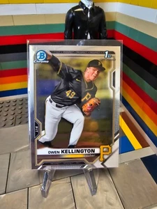 2021 1st Bowman Chrome BDC-120 Owen Kellington Pittsburgh Pirates - Picture 1 of 2