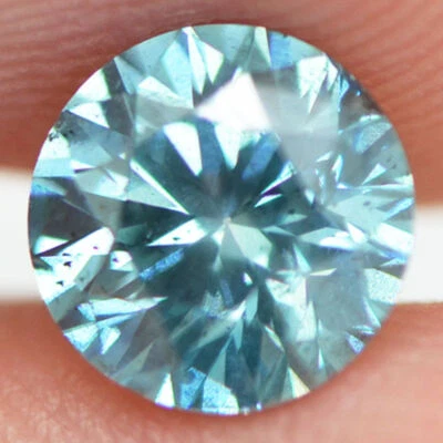 Diamond Round Shape Fancy Blue Color Loose SI1 Enhanced 6.73 MM Real 1.22 Carat - Image 1 of 4