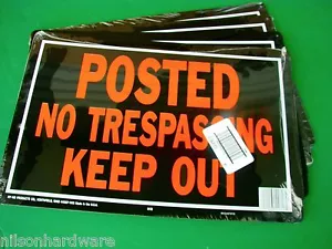 (48)-Hy-Ko 10x14 Day-Glo Aluminum Sign, Posted No Trespassing Keep Out Model:813 - Picture 1 of 2