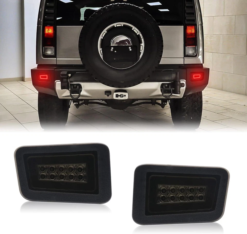 Luz trasera de freno de señal de giro antiniebla LED ahumada para Hummer H2 2005-2009 Foto 1 de 4