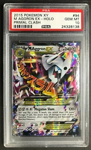 2015 Pokemon XY M Aggron Ex Holo PSA 10 Gem Mint Primal Clash 94/160 Rare Card - Picture 1 of 3