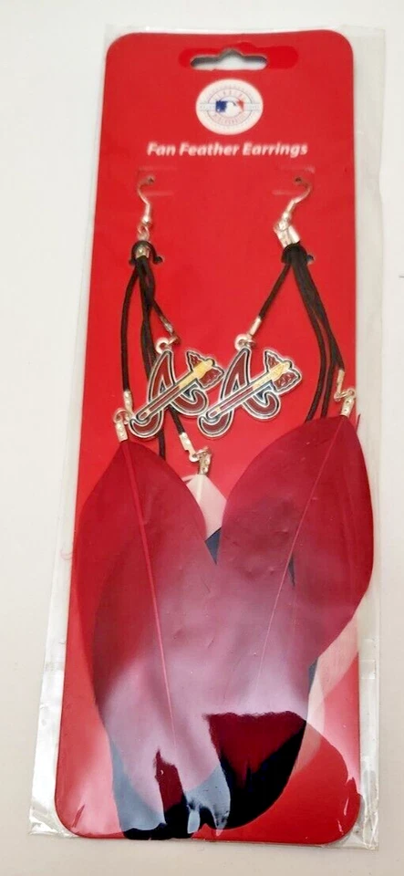 Atlanta Braves MLB Fan Feather Earrings - Image 1 of 1
