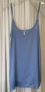 Free People Sky Blue Cami V-Neck Tank Top W/ Adjustable Straps Sz S NWT - Picture 1 of 5