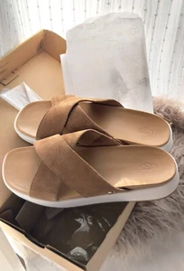 NEU UGG Sandalen Pantoletten braun Echtleder Gr. 39 / 6 - Bild 1 von 20