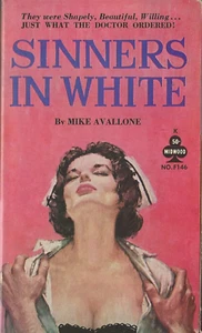 Midwood F146 Sinners in White by Mike Avallone Vintage Sleaze Book RARE - Picture 1 of 2