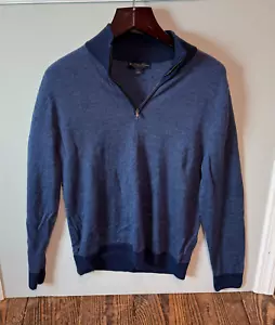 Brooks Brothers Washable Merino Wool 1/4 Zip Sweater 100% Wool - Men Size Large - Picture 1 of 9
