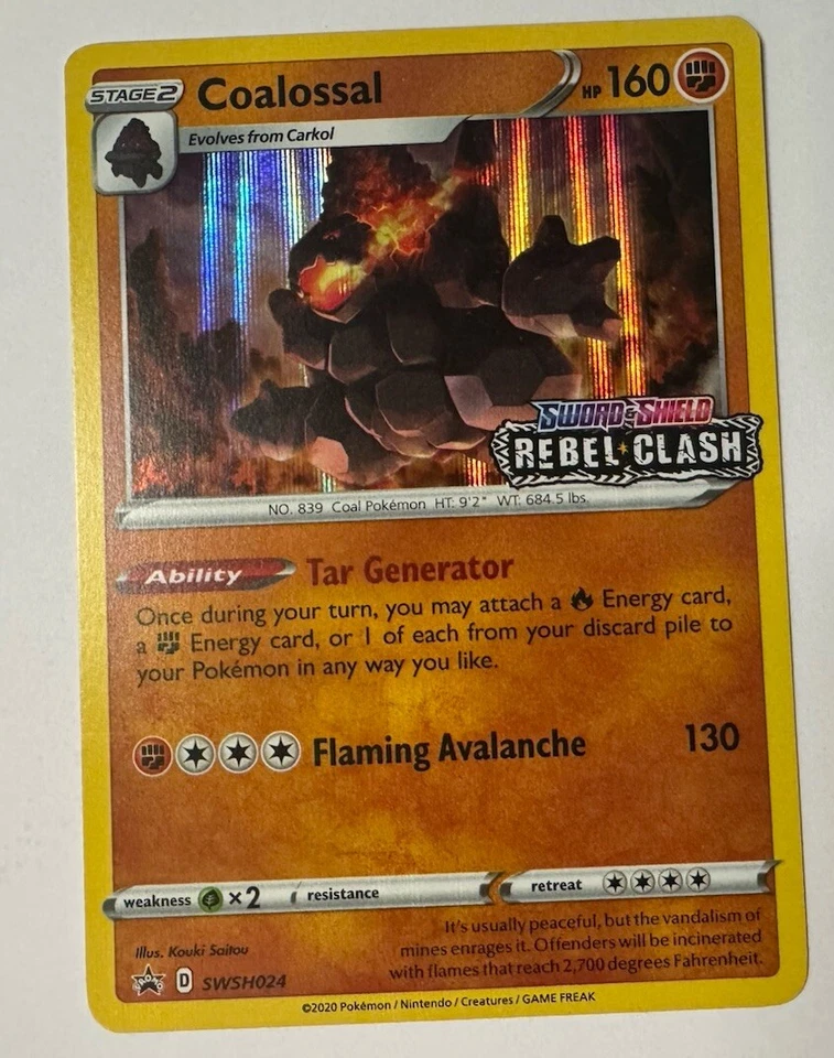 Coalossal (Prerelease) NM SWSH024 SWSH: Sword & Shield Promo Cards Pokemon Card - Image 1 of 2