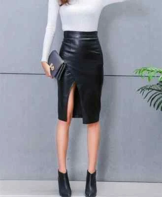 Lambskin Party Wear Soft Women's Skirt Black Stylish Handmade Leather Genuine - Image 1 of 4