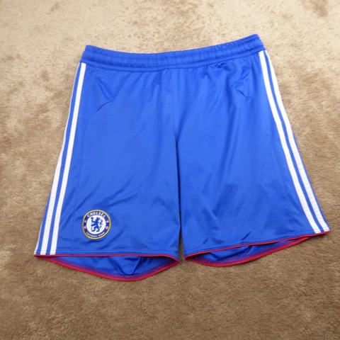 Chelsea Training Football Shorts Blue White Adidas Mens Size XL 6.22* Cover