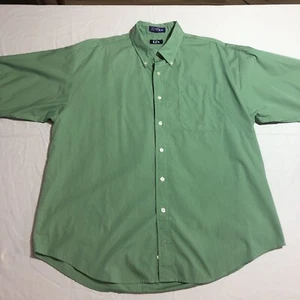 Hagger EZs Mens Button Down Green Short Sleeve Shirt Casual Pocket Cotton XL - Picture 1 of 13