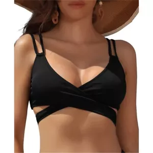 SHEKINI WOMEN'S PUSH UP BATHING SUITS BANDAGE BIKINI TOPS WITH DOUBLE STRAPS (M) - Picture 1 of 5