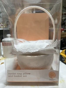 Martha Stewart Eyelet Ring Pillow And Basket Set - Picture 1 of 6