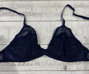 Free People Womens 34C Embrace Lace Triangle Bra Deep Navy FP3 - Bild 1 von 4