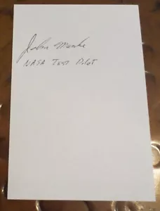 John Manke dec NASA Test Pilot signed autographed index card X-24B M2-F3 Dryden - Picture 1 of 1