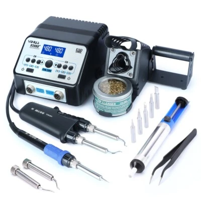 YIHUA 938BD+ 2-in-1 Hot Tweezers Soldering Station Soldering Iron Rework Station - Image 1 of 4