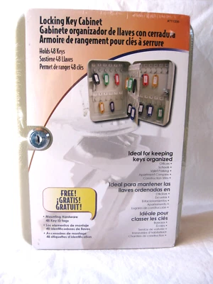 LOCKING KEY CABINET HOLDS 48 KEYS BRAND NEW SEALED W/ MOUNTING HARDWARE, ID TAGS - Image 1 of 4