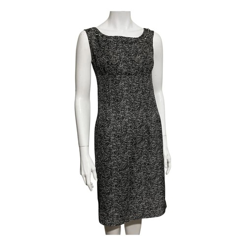 SAINT LAURENT (YSL) Abito con fibbia in seta Yves Saint Laurent in bianco e nero IT 42 UK 10