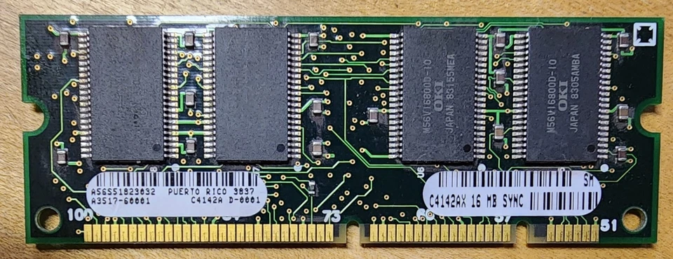 HP C4142AX 16MB PC100 100MHz non-ECC Unbuffered 100-Pin DIMM Memory Module - Image 1 of 1