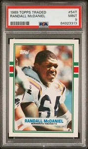 1989 TOPPS TRADED #54T RANDALL McDANIEL PSA 9 MINT ROOKIE RC HOF VIKINGS - Picture 1 of 2
