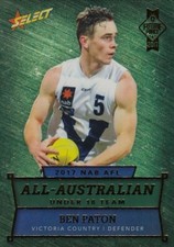 2017 AFL FUTURE FORCE CARD UN18 ALL AUSTRALIAN AA1 BEN PATON-ST. KILDA