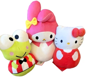 3 Plush Hello Kitty Red Bow Sanrio Adorable Keroppi Big Ribbit My Morning Melody - Picture 1 of 13