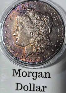 1889 P Morgan Tone Silver Dollar 1 $ Stempelglanz 90% Silber - Bild 1 von 2