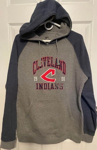 Men's Cleveland Indians Guardians Fanatics Large L Distressed Hoodie Cover