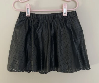 Gap toddler girl perforated faux leather flip skirt black size XS 4-5 Regular - Image 1 of 4